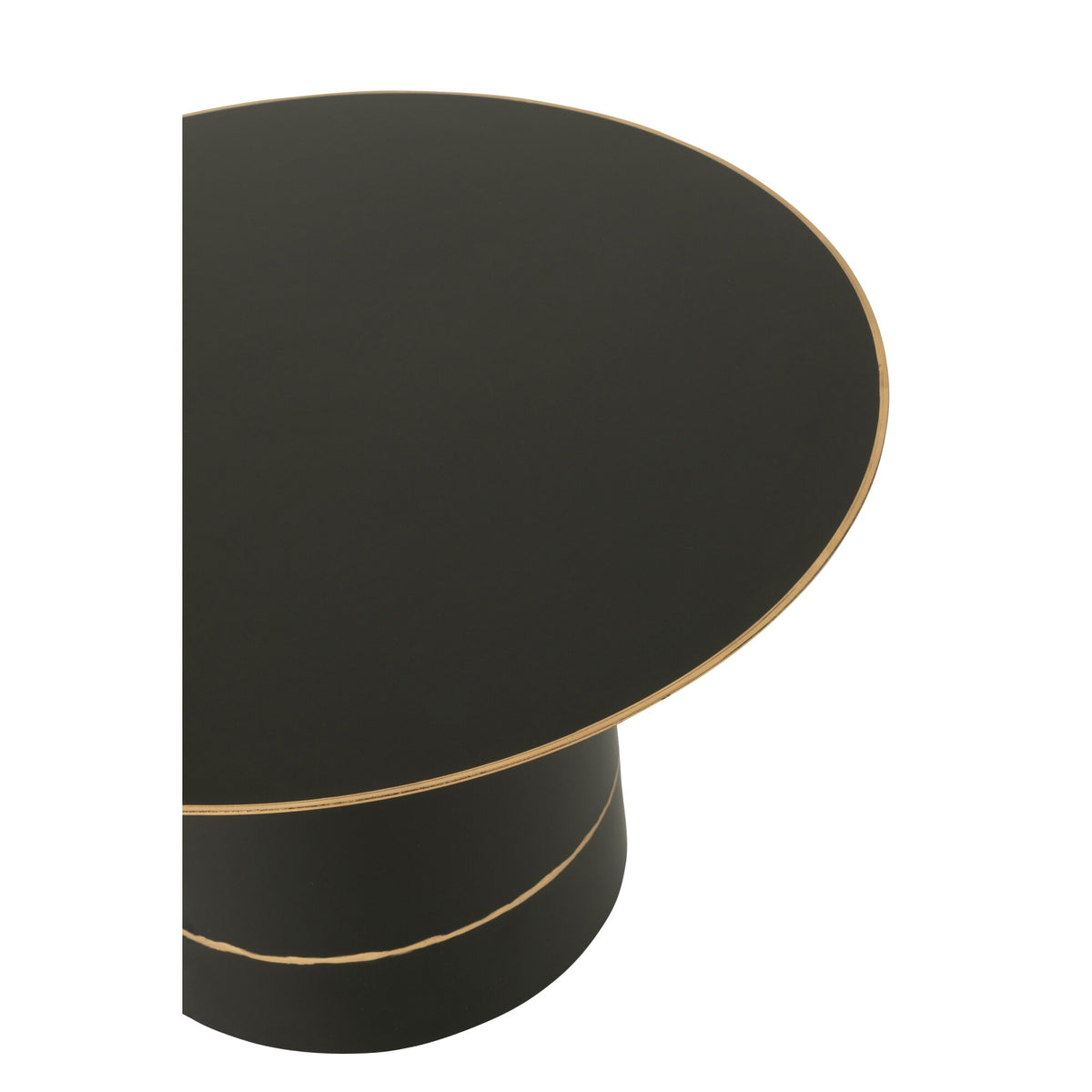 Salontafel Cilindervoet With Golden Border Rond Ijzer Zwart/Goudkleurig Small J-Line