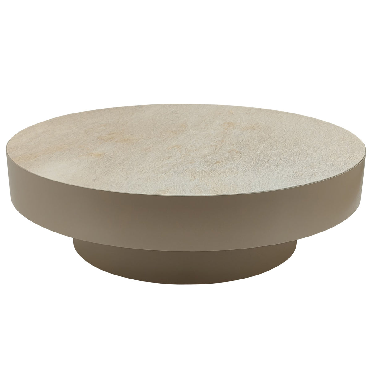 Corfu salontafel van PTMD schuin van boven, beige marmeren blad