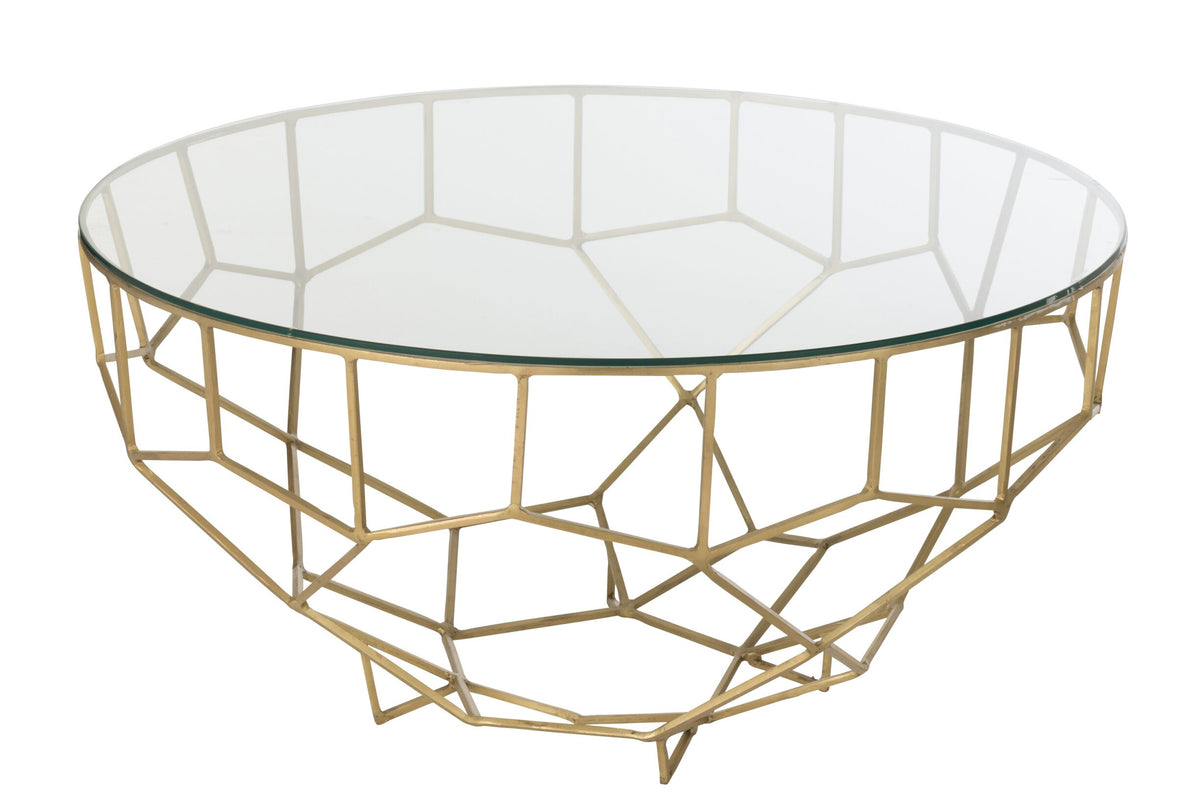 Salontafel Moza Metaal/Glas Goud J-Line