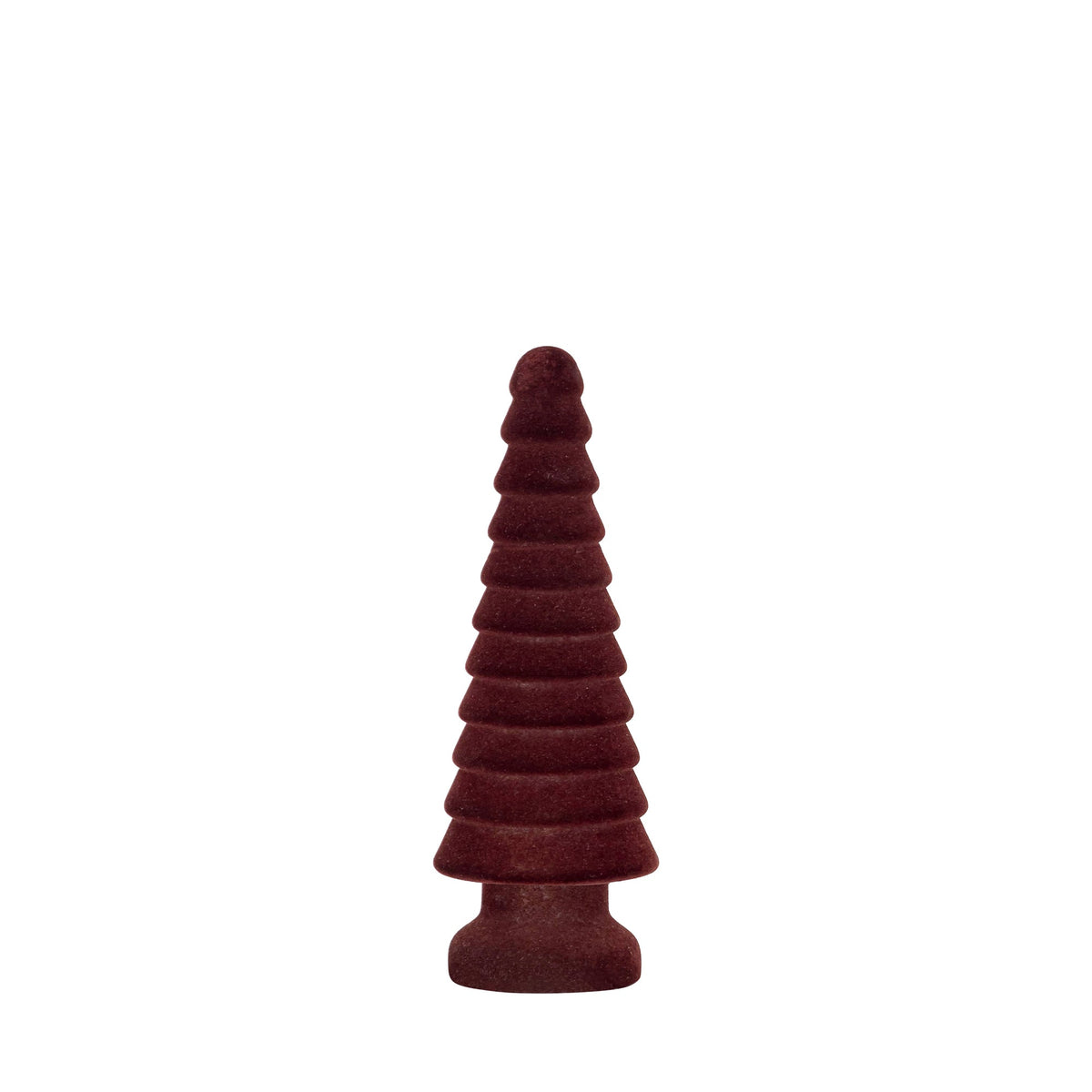 Set Van 3 Alezay Kerstbomen Glas Geribbeld Donkerbruin van PTMD, Alezay Kerstboom Small uit de set los op witte achtergrond