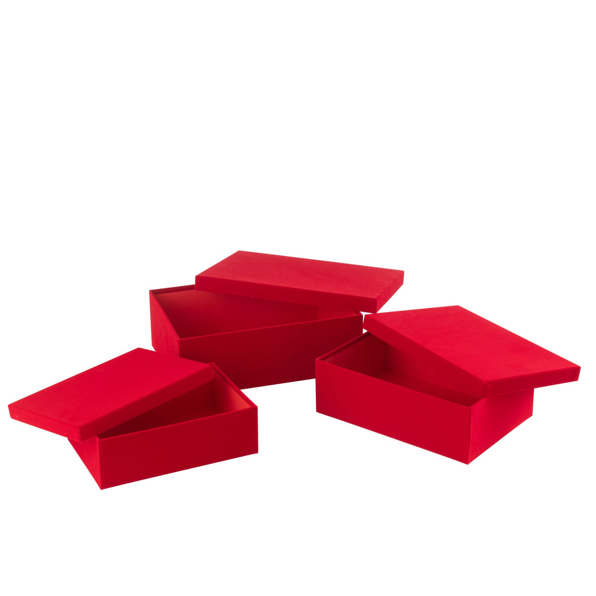 Set Van 3 Dozen Rechthoekig Fluweel Papier Rood J-Line
