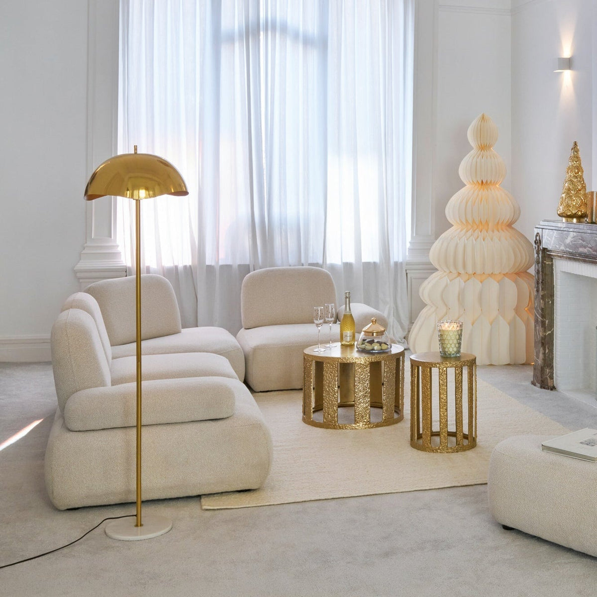 Staanlamp Metaal/Marmer Goud J-Line