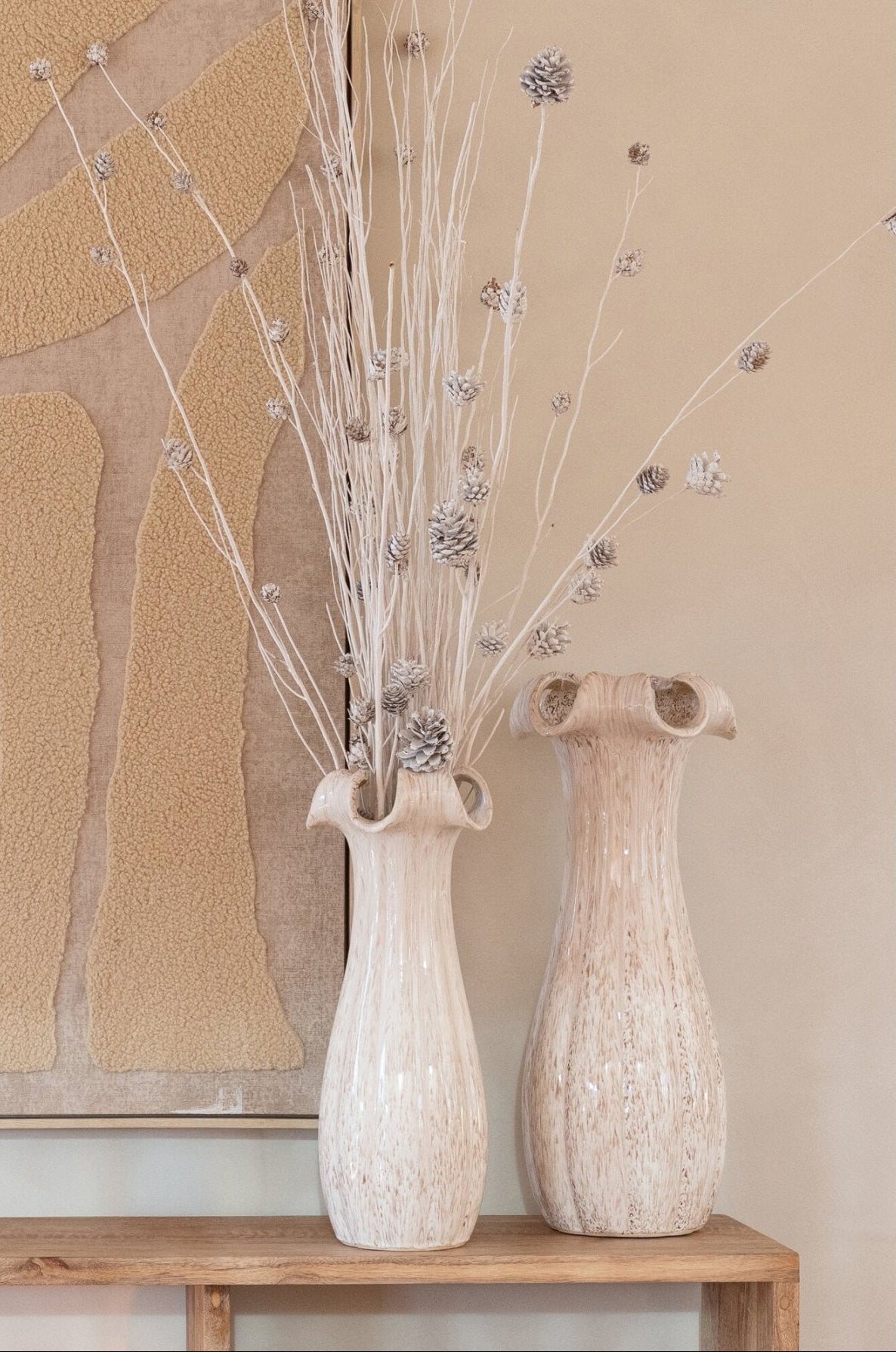 Vaas Geglazuurd Keramiek Beige Small J-Line