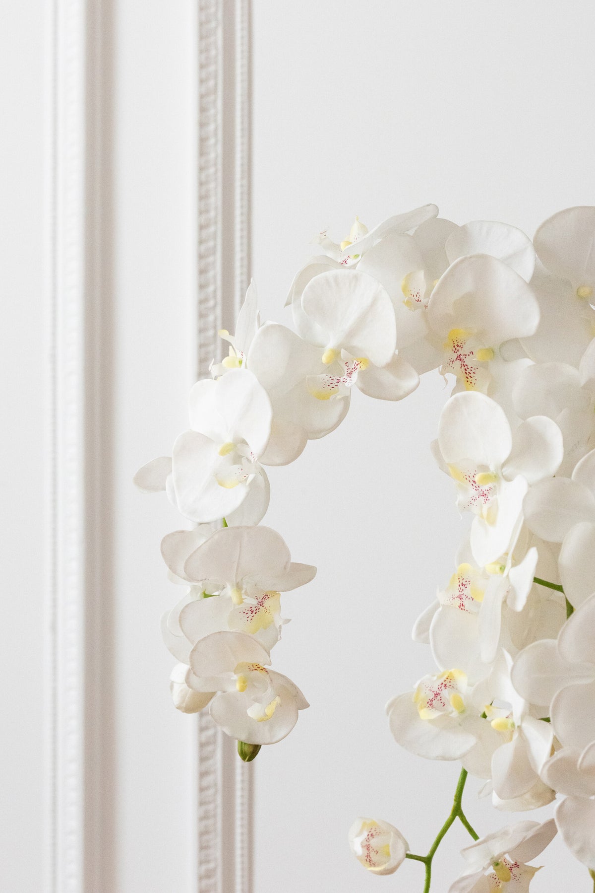Orchidee In Aarde Plastiek Wit/Groen Large 32x32x75cm J-Line