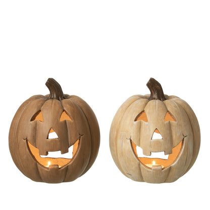 Pompoen Kaarshouder Halloween XL Set van 2 J-Line