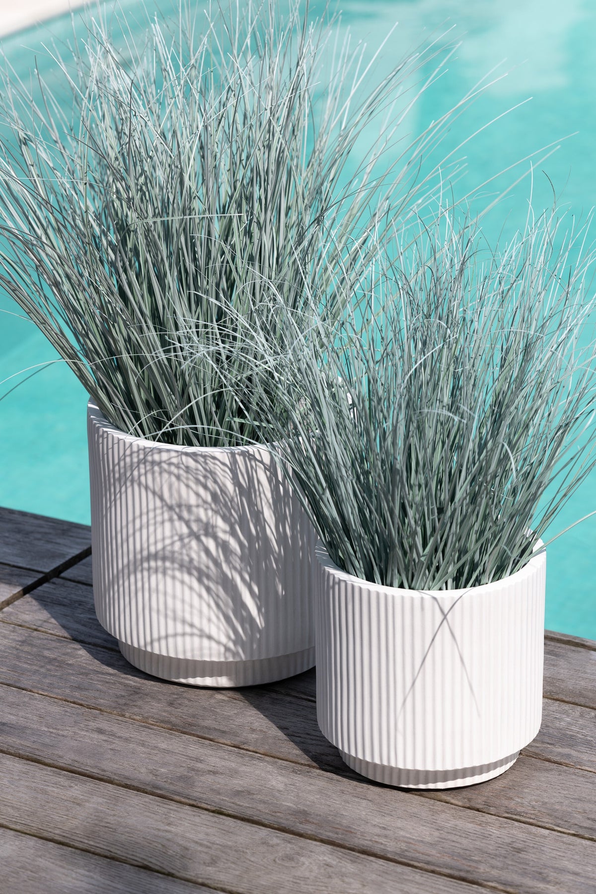Grassen In Pot Metaal Plastiek Blauw/Groen Medium J-Line