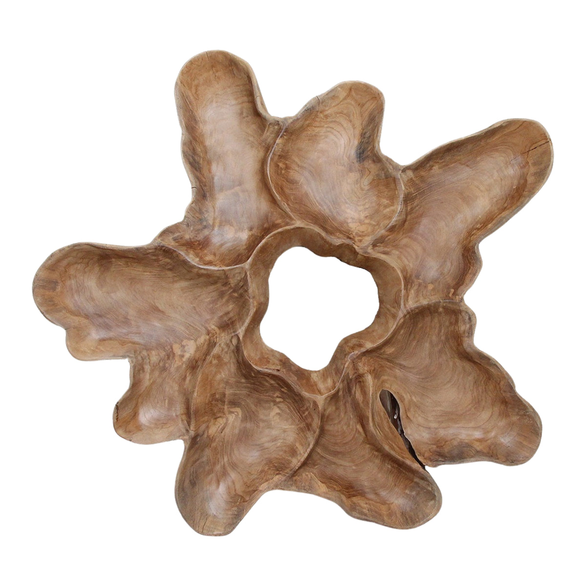 Teakhouten Wanddecoratie Peony XL Raw Materials