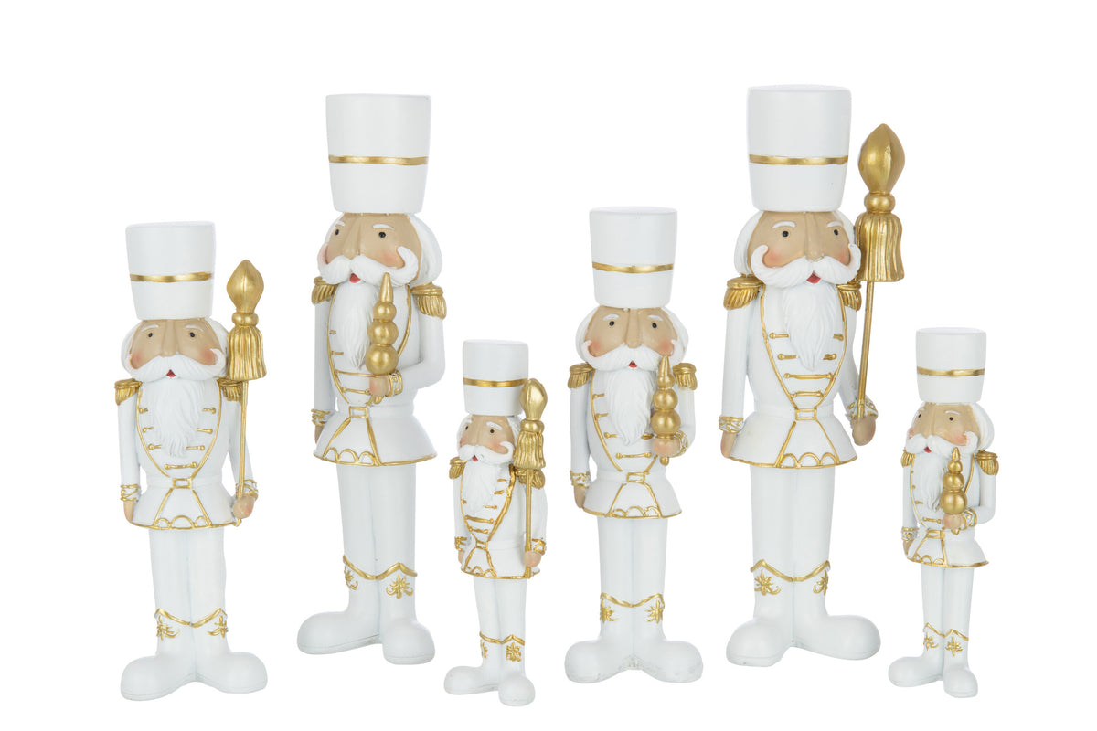 Notenkraker Resine Wit/Goud Large Set van 2 H26cm J-Line