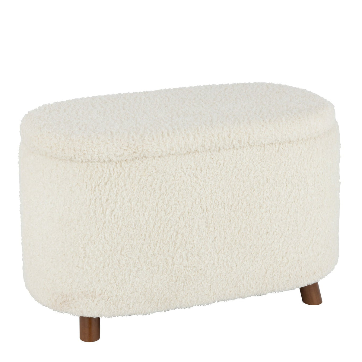 Poef Opslag Teddy Polyester Wit J-Line