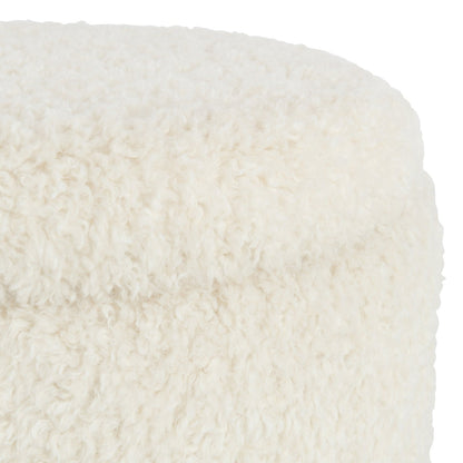 Poef Opslag Teddy Polyester Wit J-Line