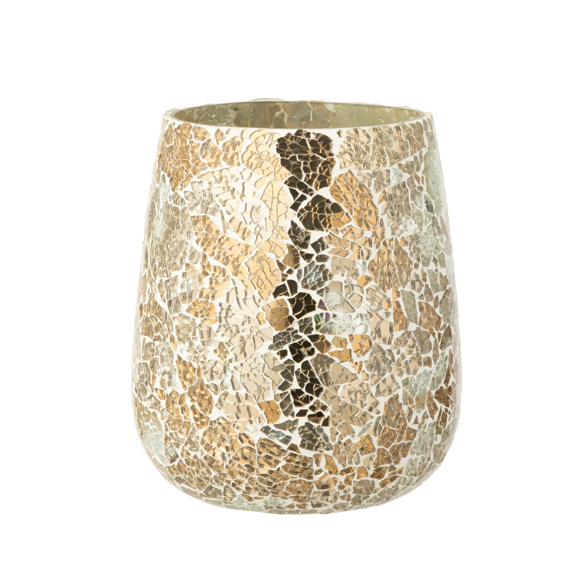Windlicht Craquelé Glas Goudkleurig Set van 2 J-Line