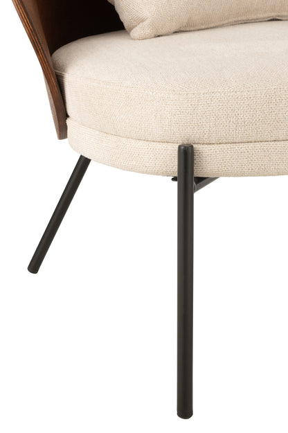 Loungestoel Lone Multiplex/Metaal Bruin/Beige J-Line