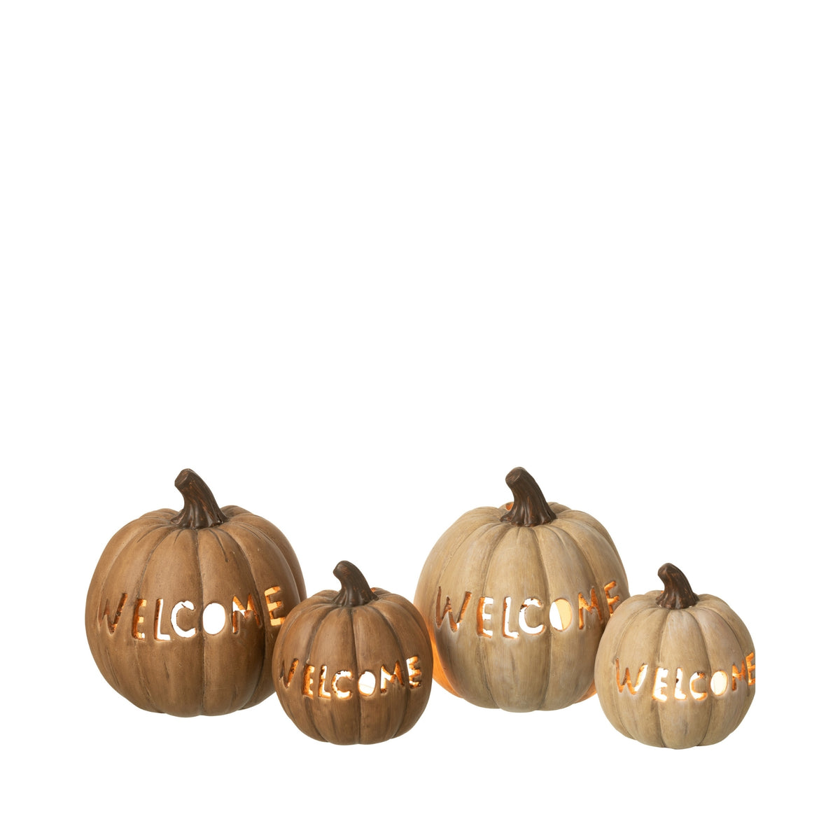 Pompoen Kaarshouder Halloween Large Set van 2 J-Line