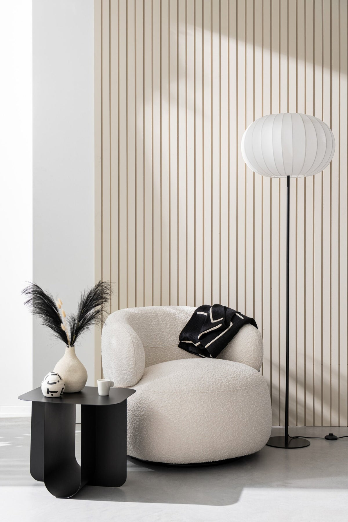 Fauteuil Draaiend Rond Schuim Taupe J-Line