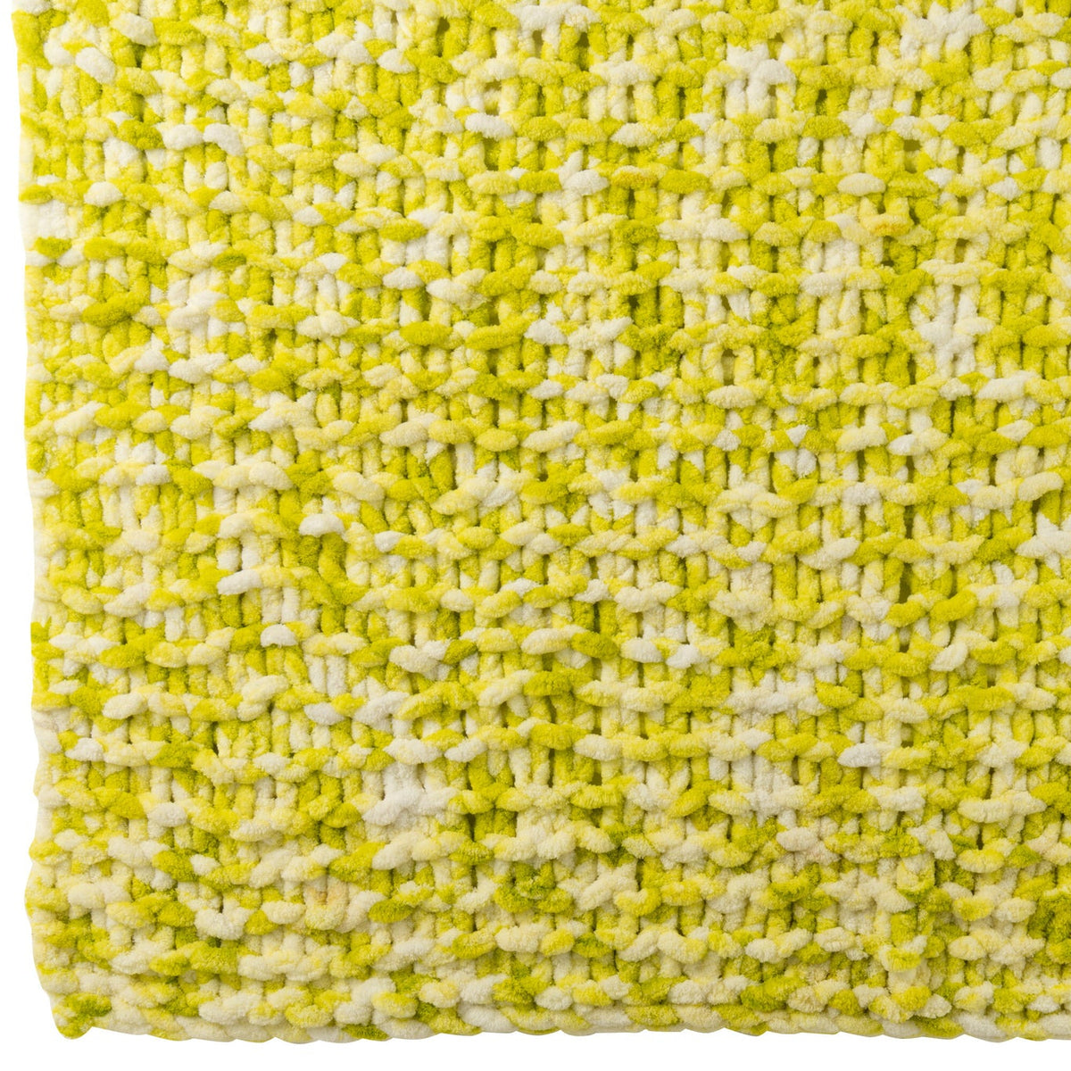 Deken Gebreeën Polyester Groen/Wit J-Line