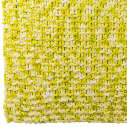 Deken Gebreeën Polyester Groen/Wit J-Line