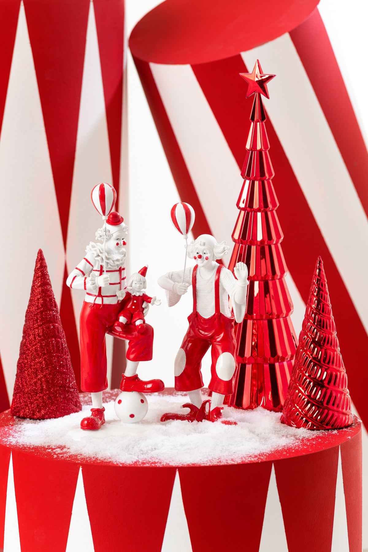 Boom + Ster Plastiek Kerstrood Set van 2 J-Line