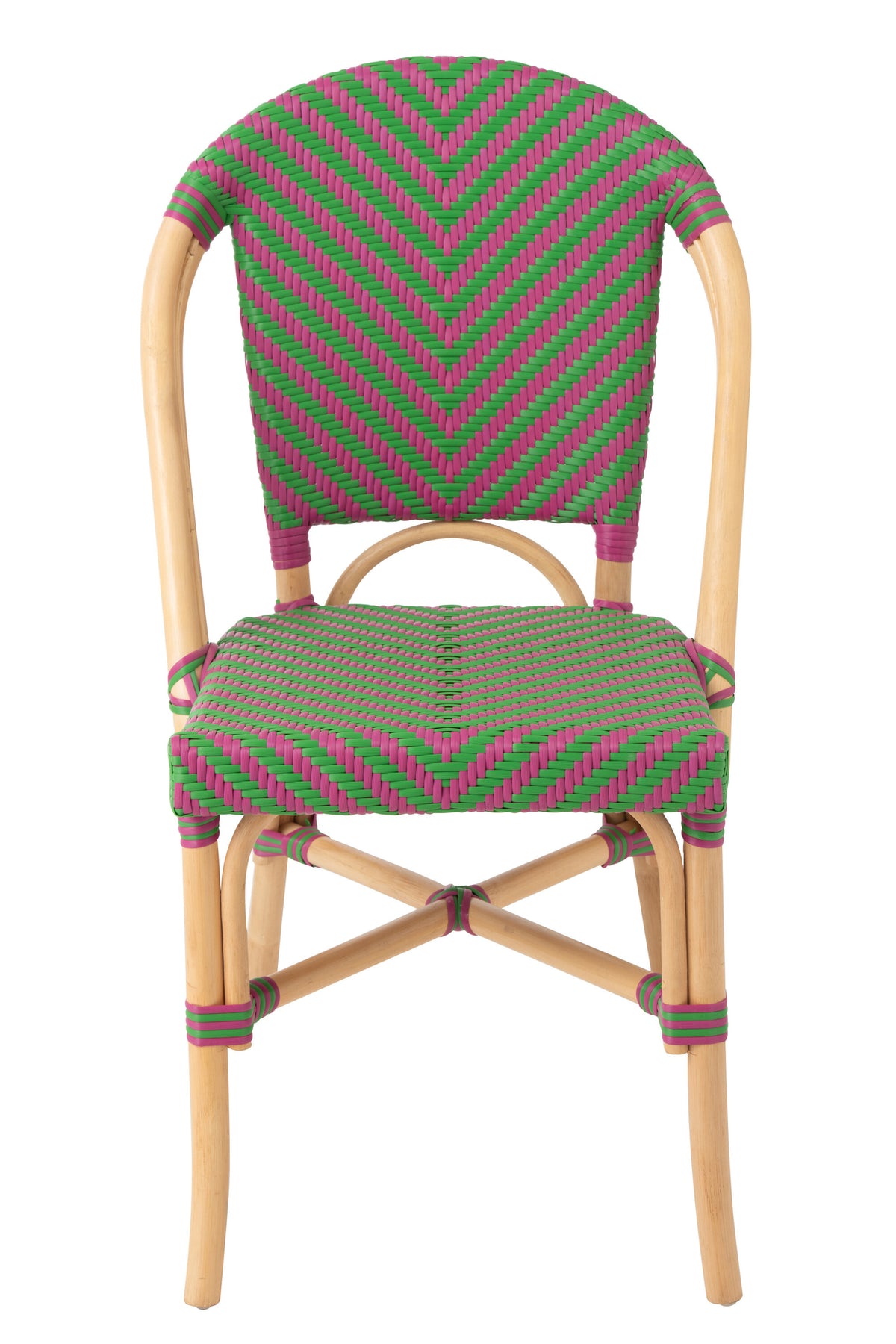 Outdoor Stoel Geo Rond Rotan Roze/Groen J-Line