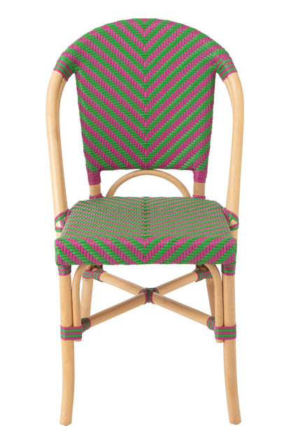 Outdoor Stoel Geo Rond Rotan Roze/Groen J-Line