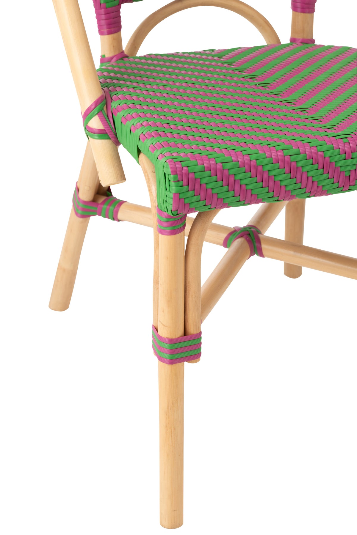Outdoor Stoel Geo Rond Rotan Roze/Groen J-Line