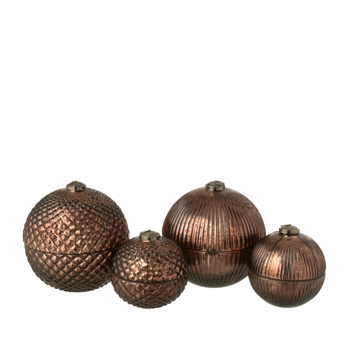 Geurkaars Kerstbal Glas Bruin Small Set van 2 J-Line