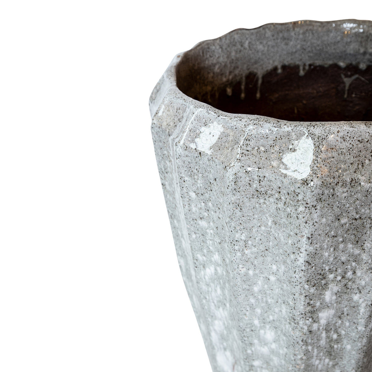 Witte Keramiek Bloempot Olver Small Ø48x90cm PTMD