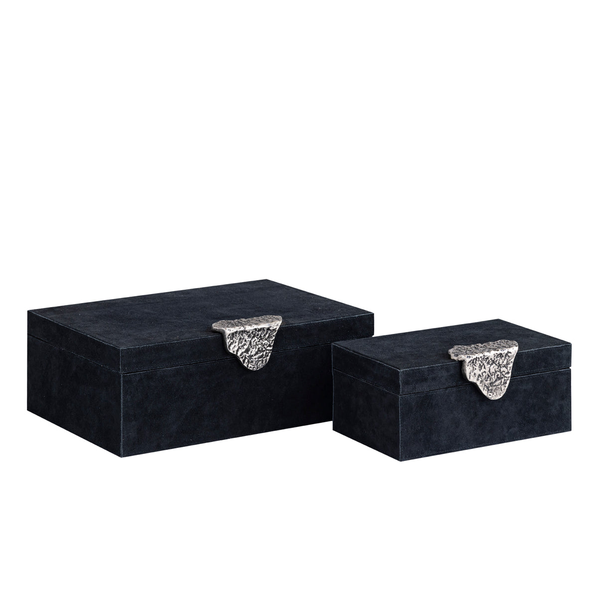 Hazael Black suede box silver handle set of 2 PTMD
