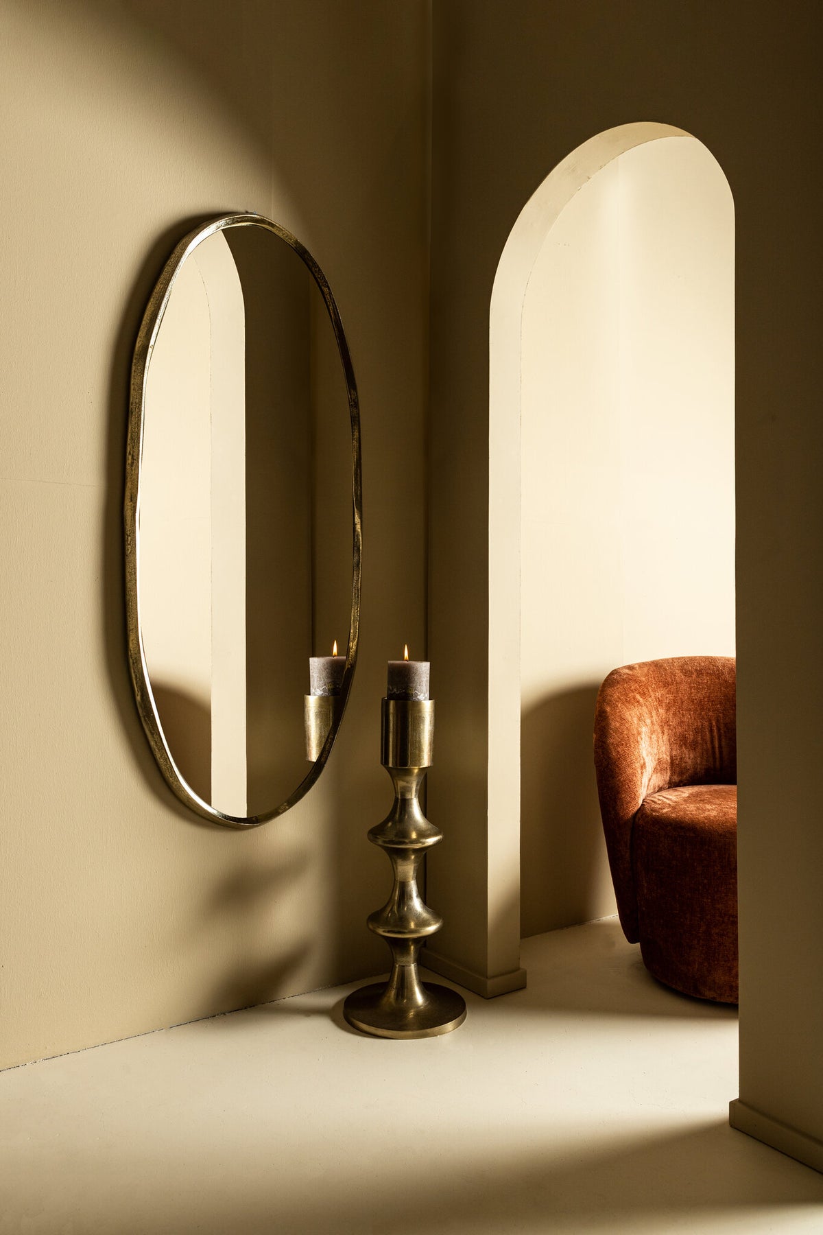 Spiegel Limera - 150x60x2 cm - Aluminium - Messing PTMD