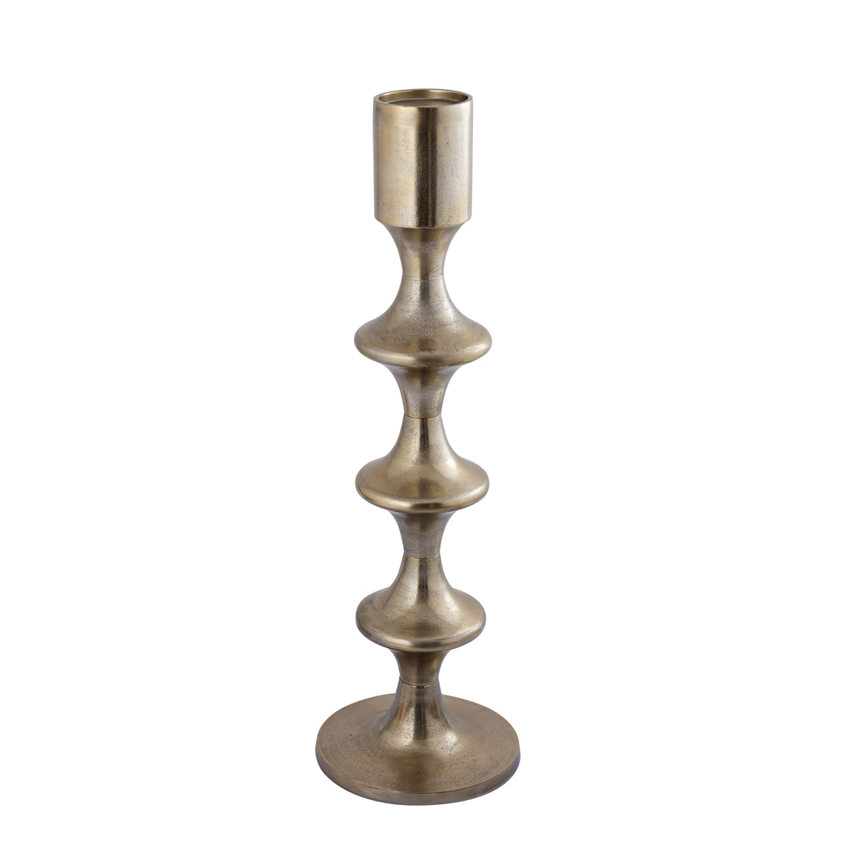 Taika Gold alu round Kandelaar tabs H92cm PTMD