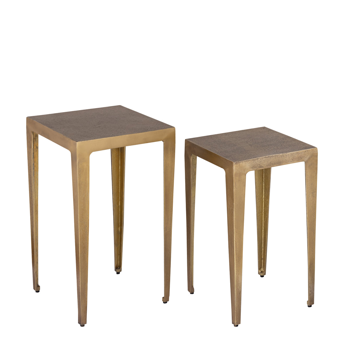 Bijzettafel Rivva - Aluminium - Messing - Set van 2 PTMD