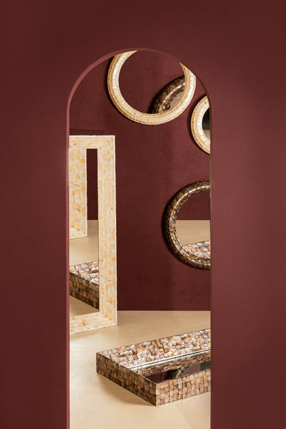 Spiegel Chelsae - 62x6x62 cm - Polyester - Creme PTMD