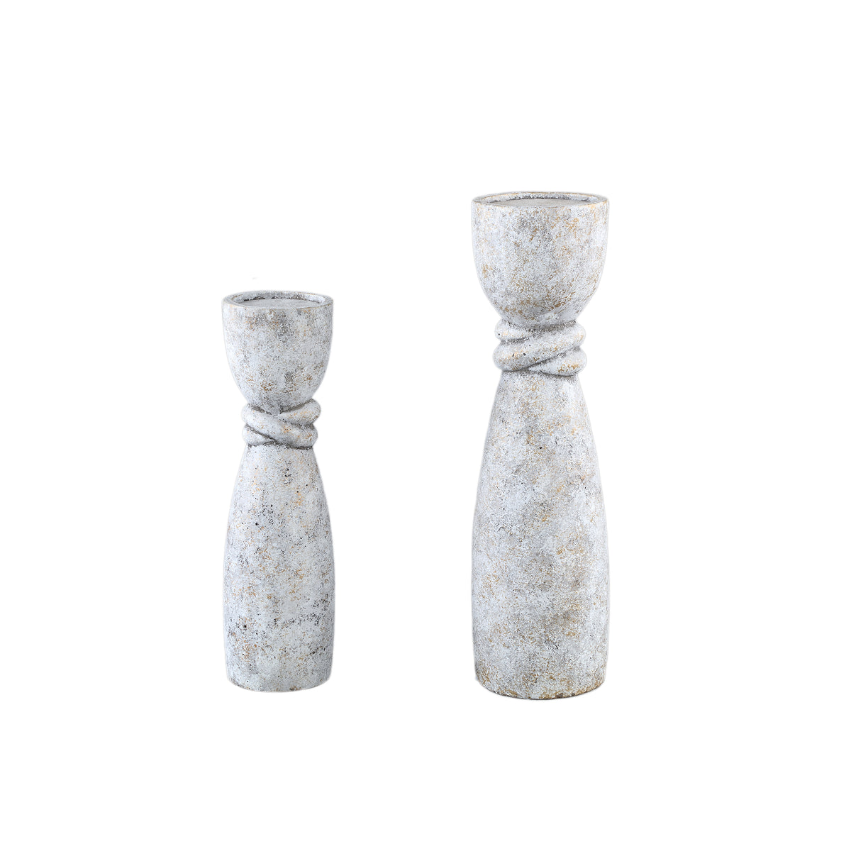 Ornan Grey cement candle holder round detail S PTMD