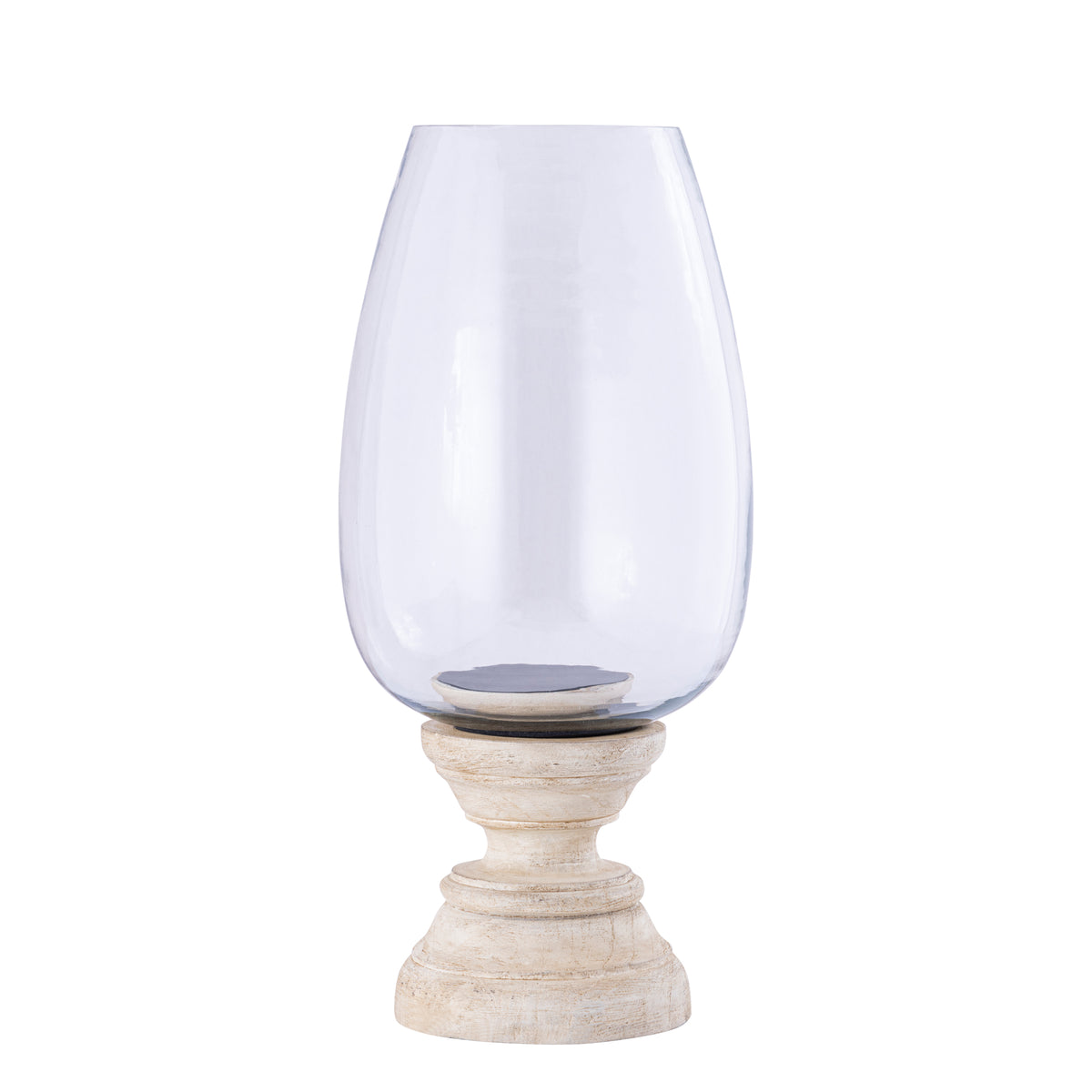 Windlicht Qez Mangohout Crème XL Ø20x44cm PTMD