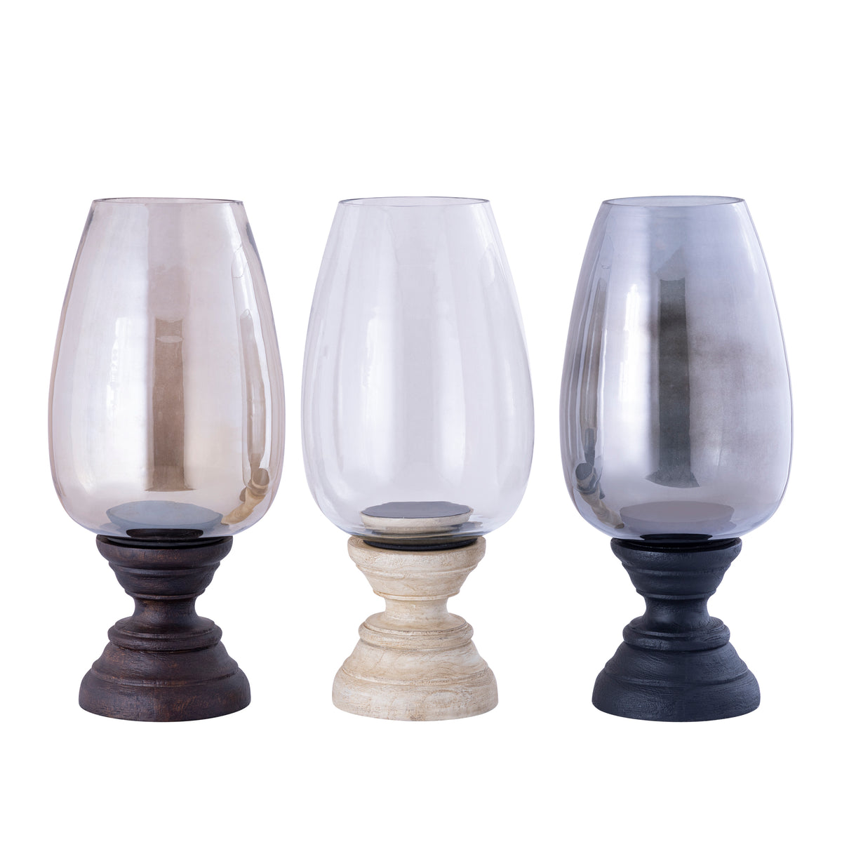 Windlicht Qez Mangohout Crème XL Ø20x44cm PTMD