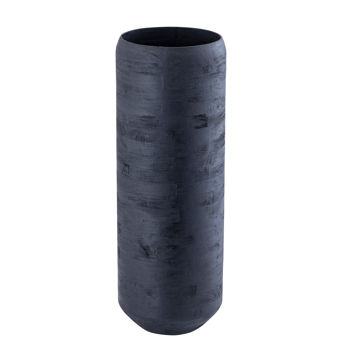 Gerd Black Mango Wood Pot Rounded Border L Dia30cmxH84cm PTMD