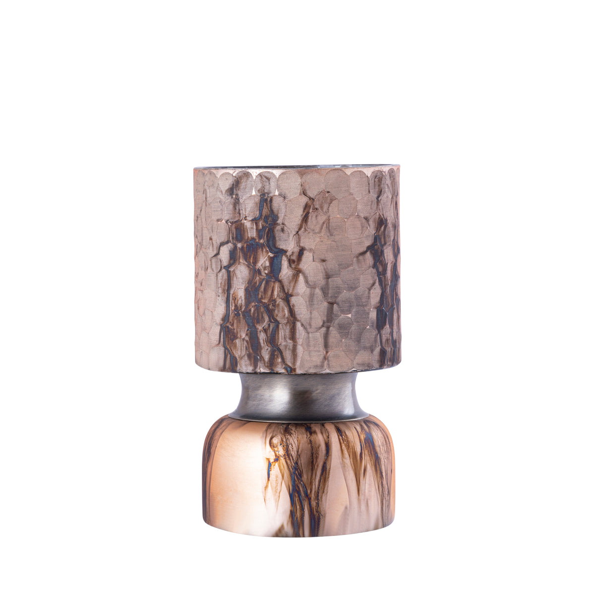 Belinsu Windlichten Koper Glas PTMD Set van 2