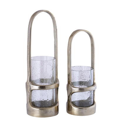 Lantaarn Rahana S - 14x14x40 cm - Aluminium - Goud PTMD