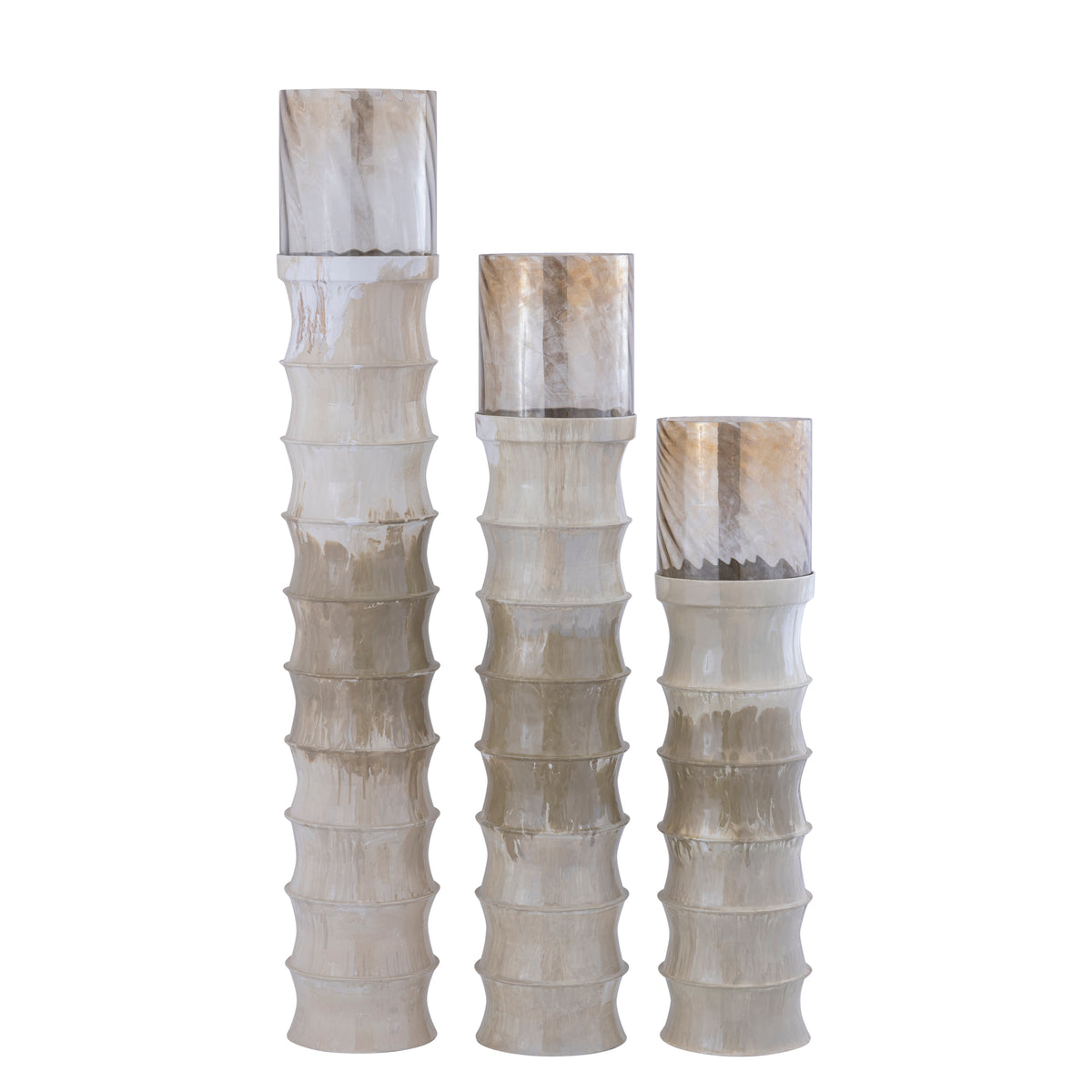 Windlicht Kaylyne Crème Emaille Small PTMD