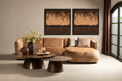 Asante Brown canvas painted wallpanel square frame PTMD
