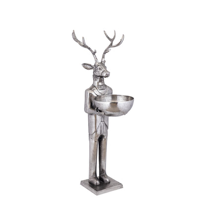 Rendier Beeld met Schaal Gun Metal 155cm Medium PTMD