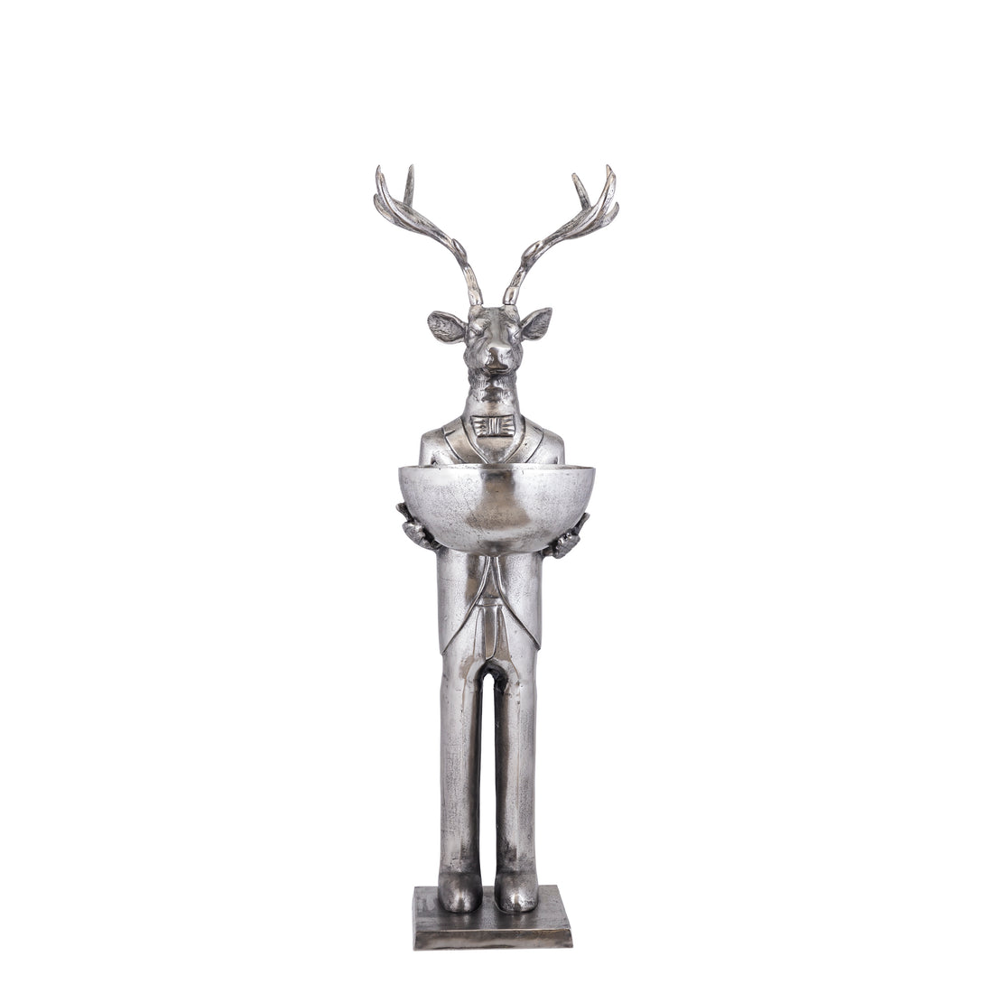 Rendier Beeld met Schaal Gun Metal 155cm Medium PTMD