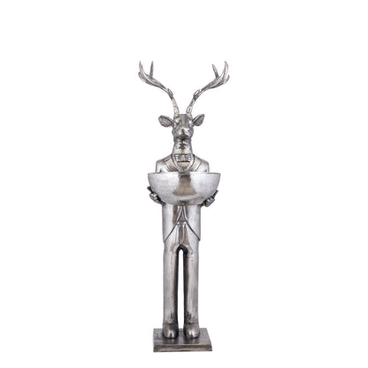 Rendier Beeld met Schaal Gun Metal 155cm Medium PTMD