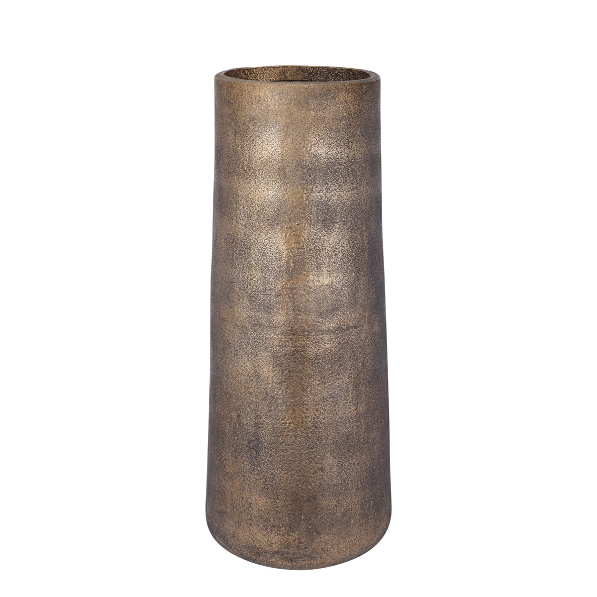 Kardine Antique Gold Alu Pot Dented Pattern High L van PTMD, packshot vanuit een andere hoek op witte achtergrond
