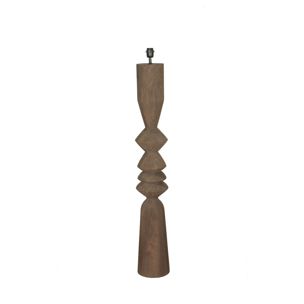 Vloerlamp Elaine Bruin Mango Hout Rond Base H130cm PTMD