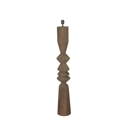 Vloerlamp Elaine Bruin Mango Hout Rond Base H130cm PTMD