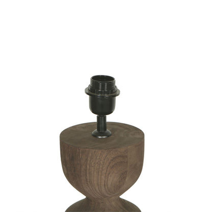Tafellamp Elaine Bruin Mango Hout Rond Base PTMD