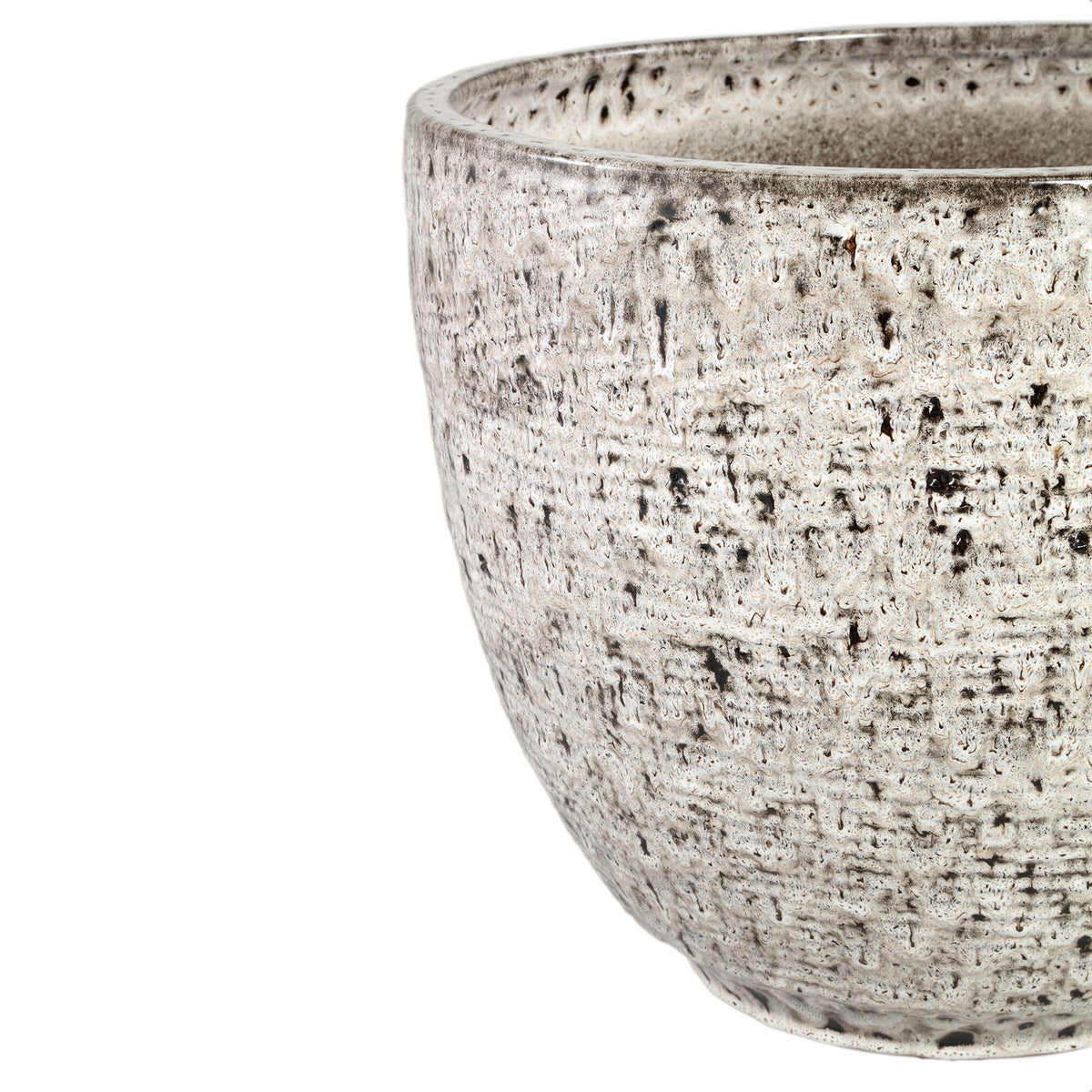 Elana White Round Ceramic Pot With Grey PatternXXL 50x50.5x44cm PTMD