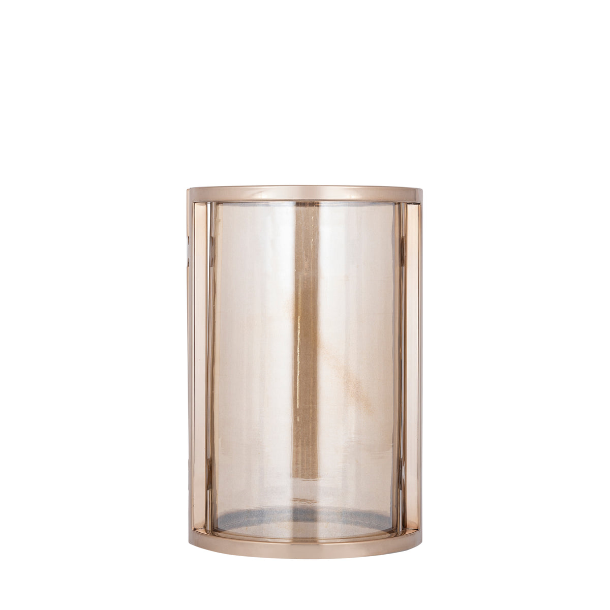 Windlicht Jarie Bruin/Goud Roestvrijstaal Frame Small PTMD