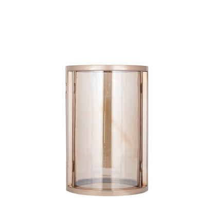 Windlicht Jarie Bruin/Goud Roestvrijstaal Frame Small PTMD