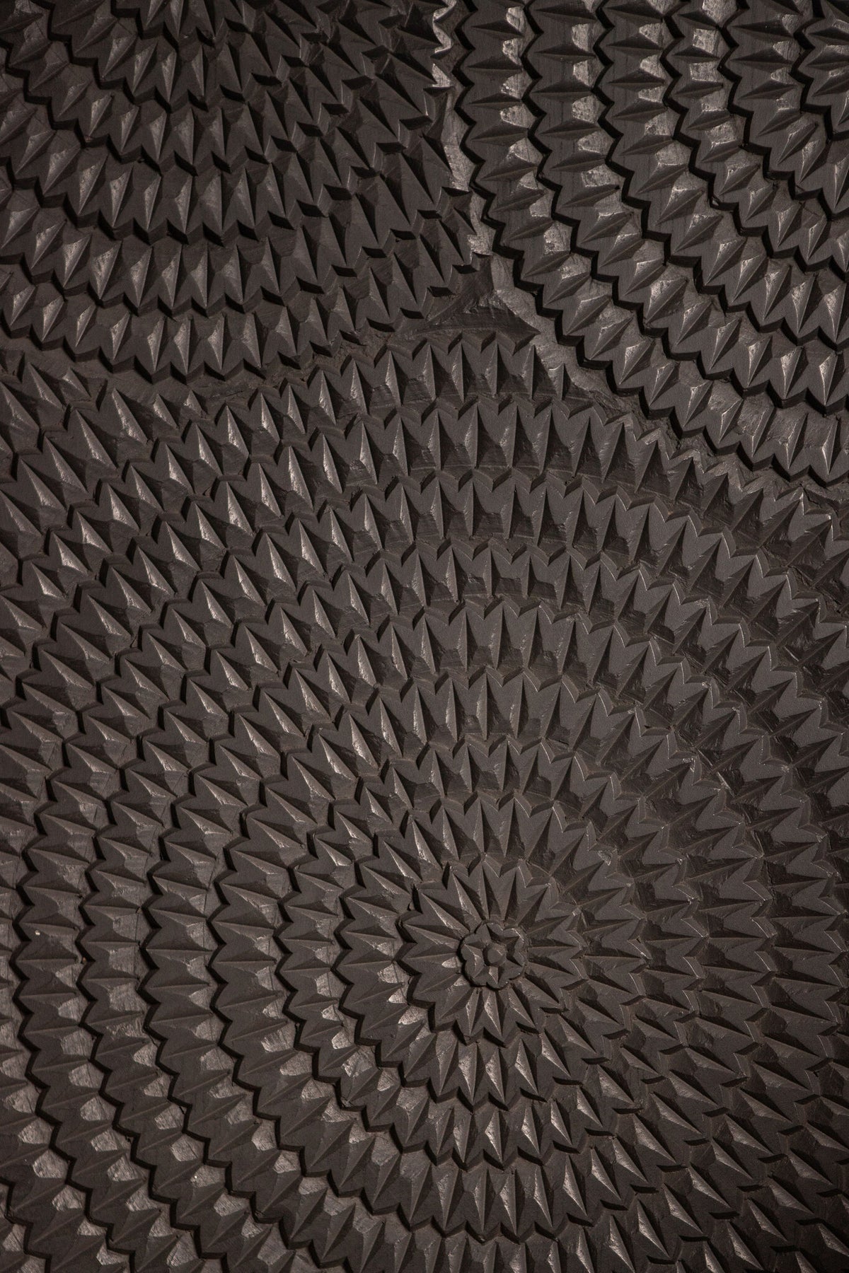 Levya Black Wooden Rect Wall Panel Round Pattern PTMD